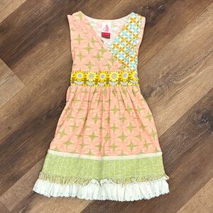 Matilda Jane Serendipity Pink Joanna Floral Wrap Dress Outfit Spring. Summer 2T